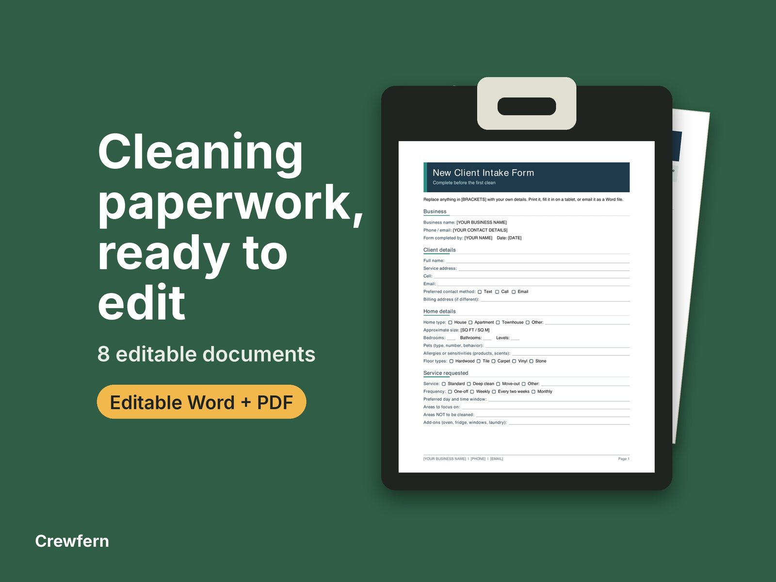 Cleaning Business Documents Pack: cover