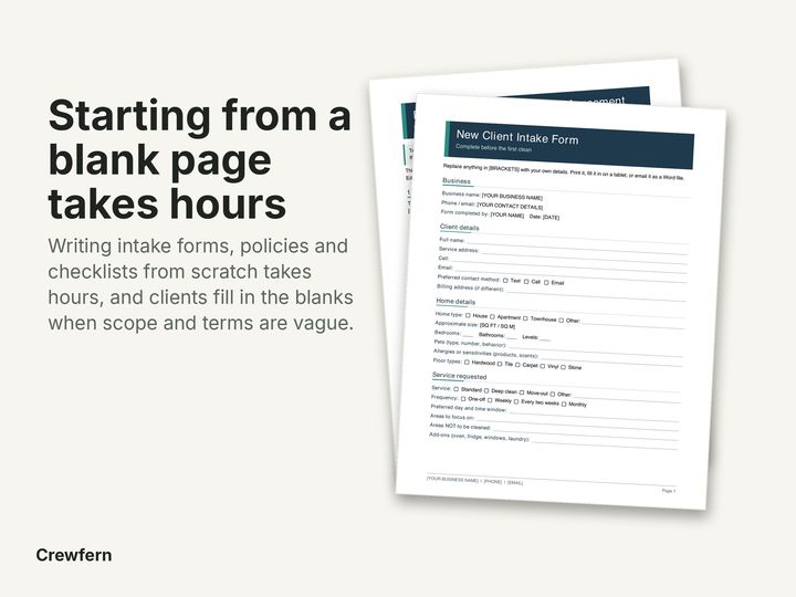 Cleaning Business Documents Pack: The problem