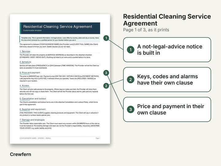 Cleaning Business Documents Pack: Close-up