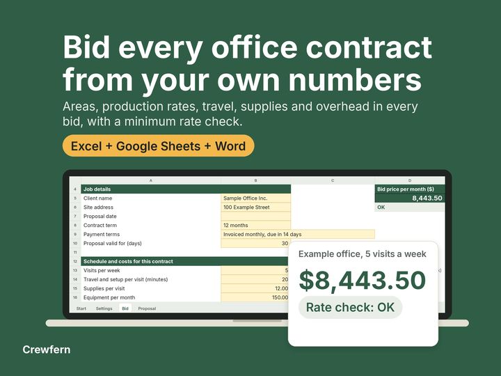 Commercial Cleaning Bid Calculator: cover