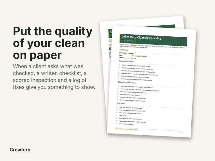 Commercial Cleaning Checklists and Inspection Scorecard: The problem