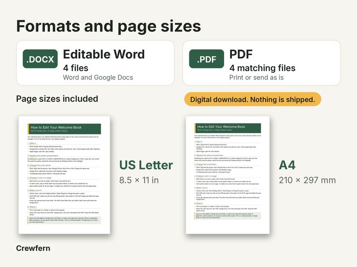 Vacation Rental Welcome Book: Formats and fit