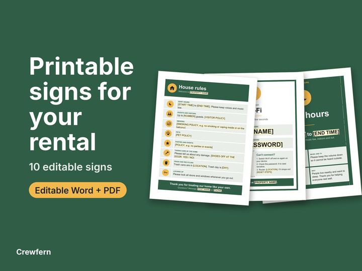 Vacation Rental Signs Pack: cover