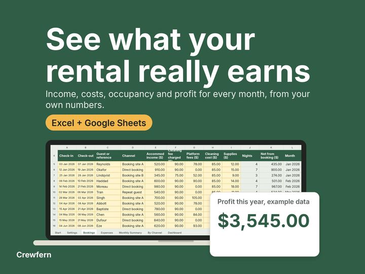 Vacation Rental Profit Dashboard: cover